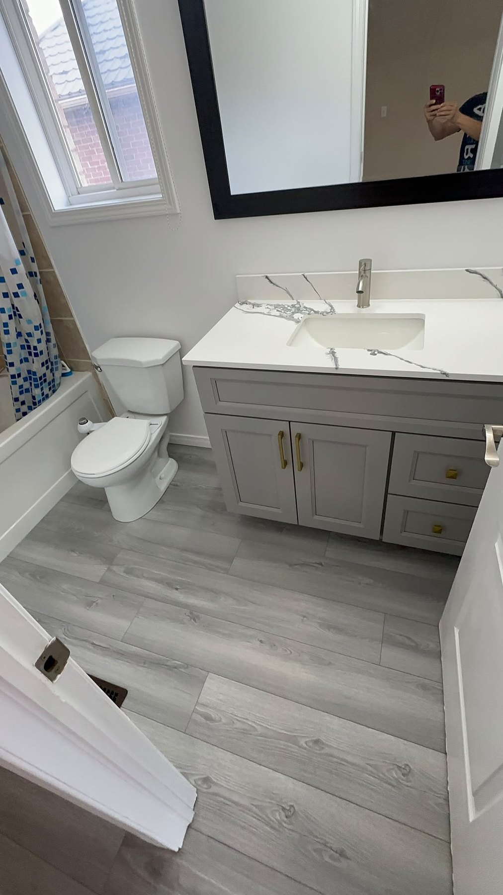 Grey Vanity Bathroom Update by Reliance Contracting 168