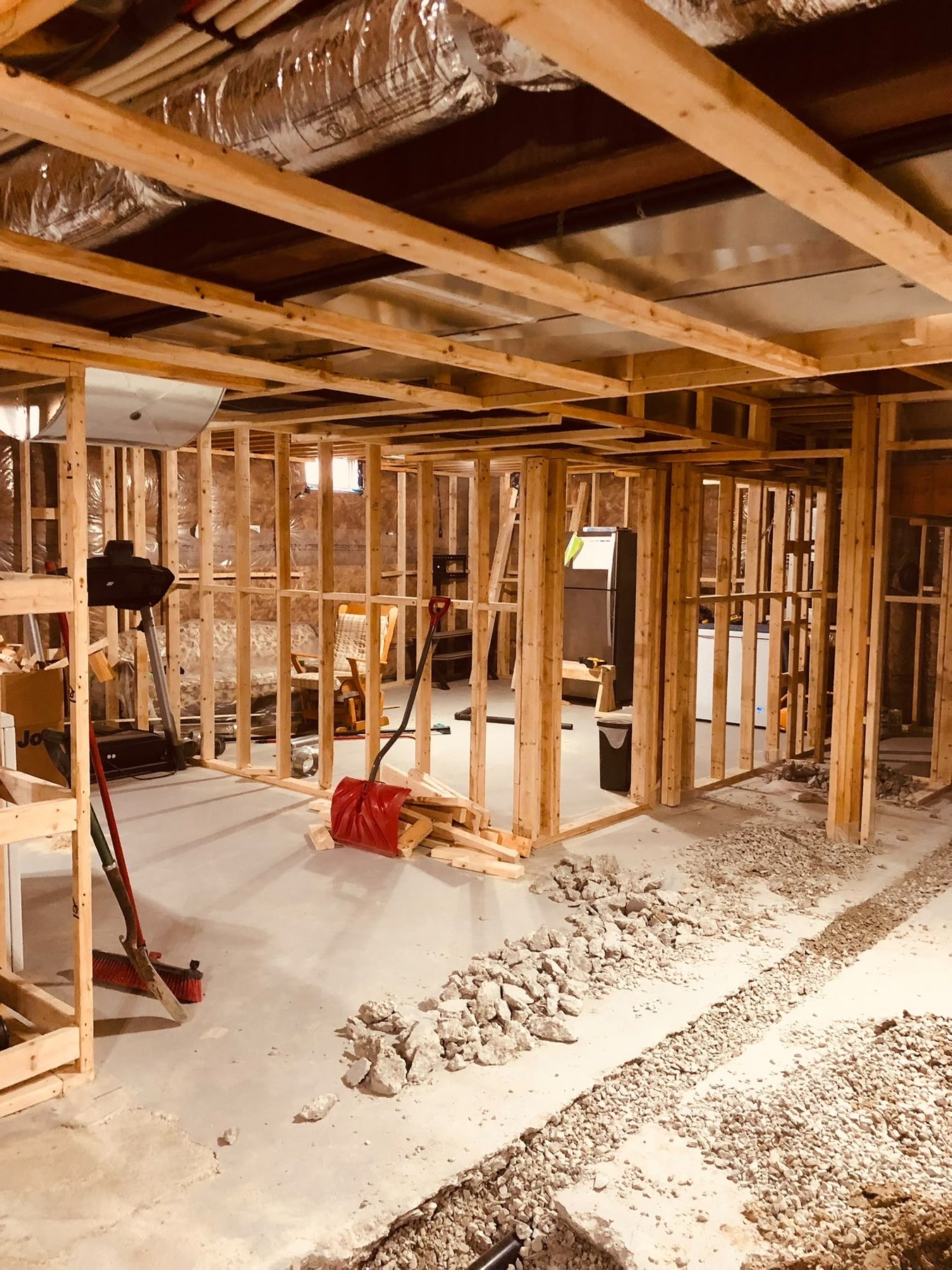 Basement Framing In Progress by Reliance Contracting 168