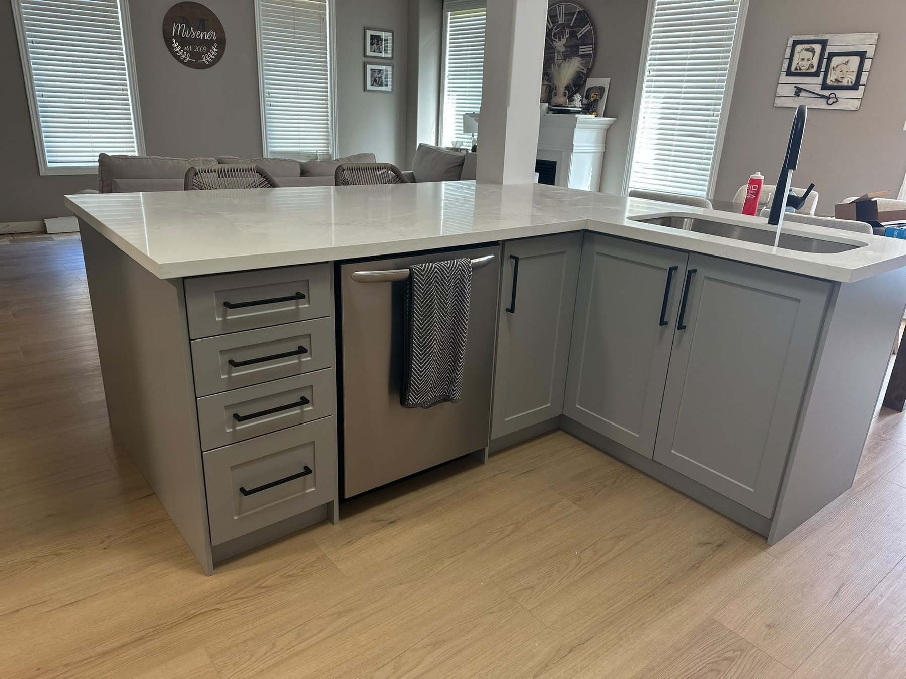 Grey Kitchen Sink & Cabinetry by Reliance Contracting 168